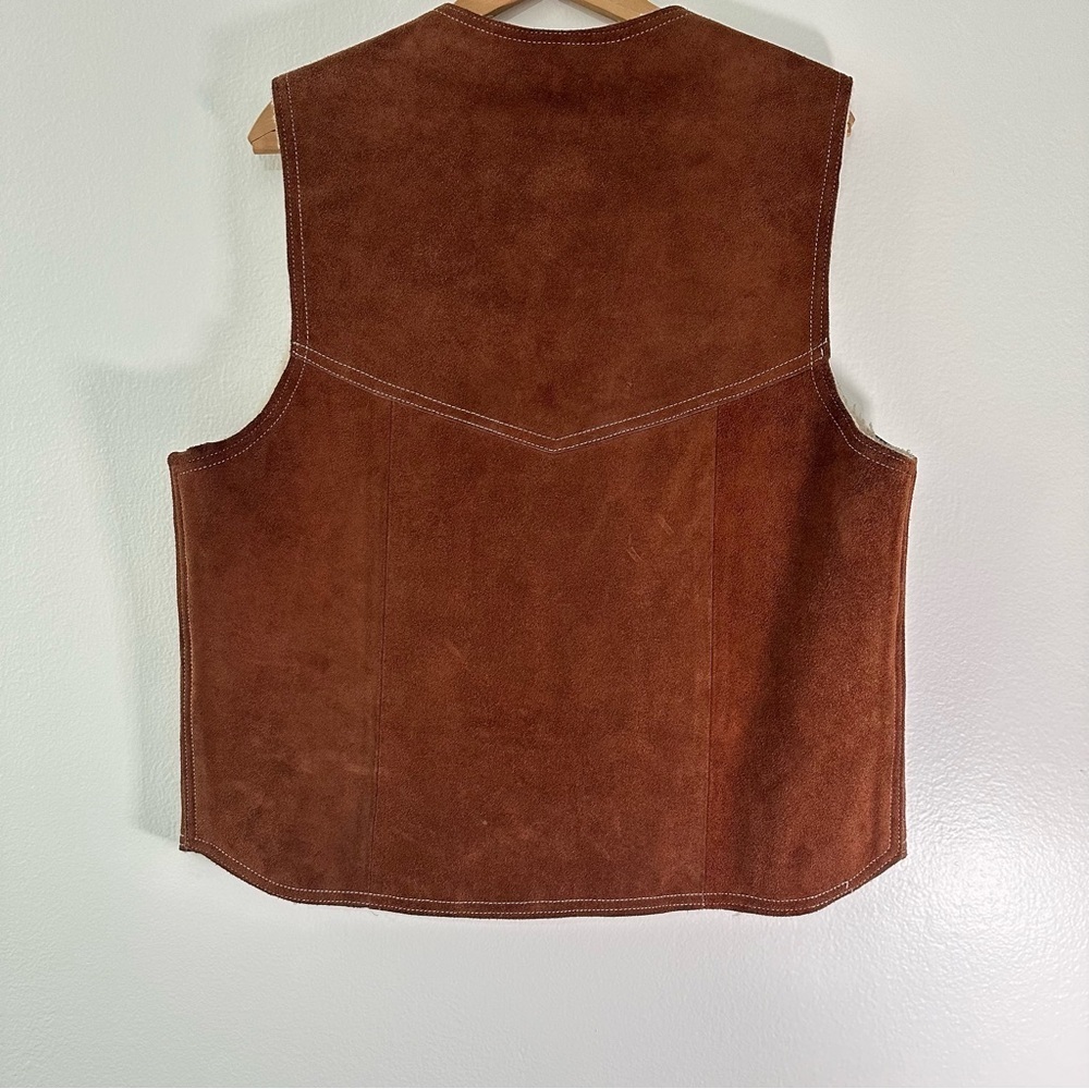 Vtg Men's Ruddock Flying Ranchwear Co Leather Lined Vest Size XL - Picture 4 of 6